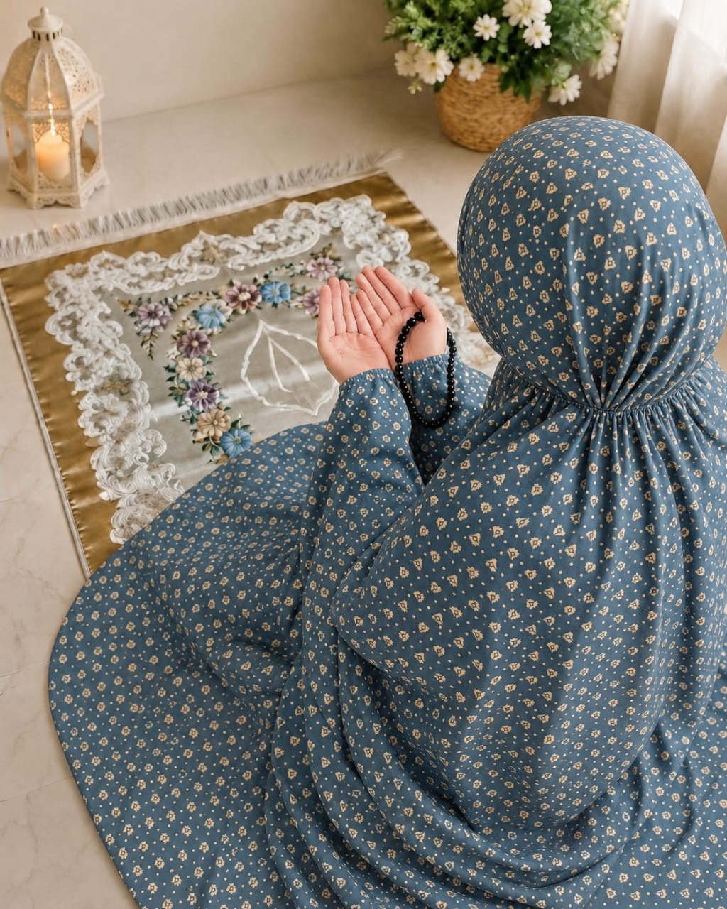 Printed Namaz Chaddar With Sleeves And Naqab 116