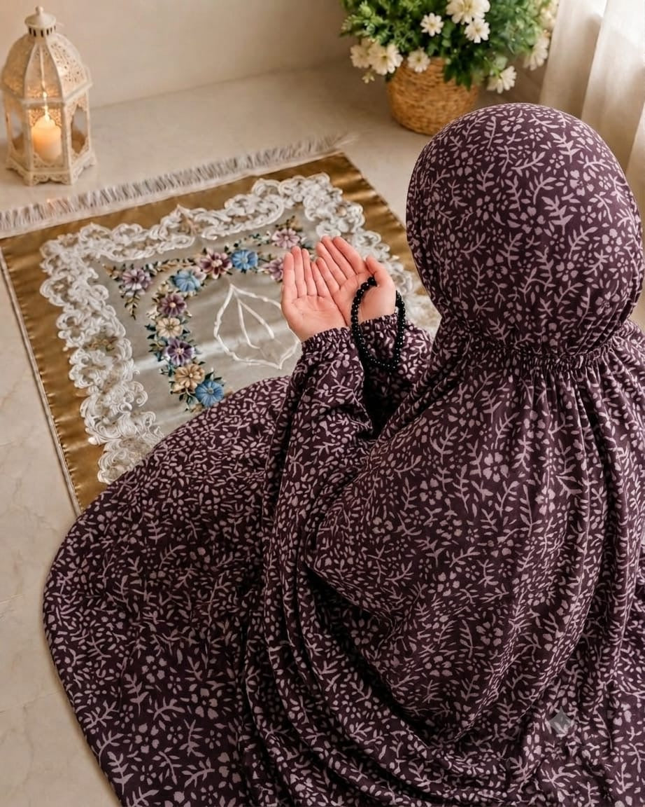Printed Namaz Chaddar With Sleeves And Naqab 129