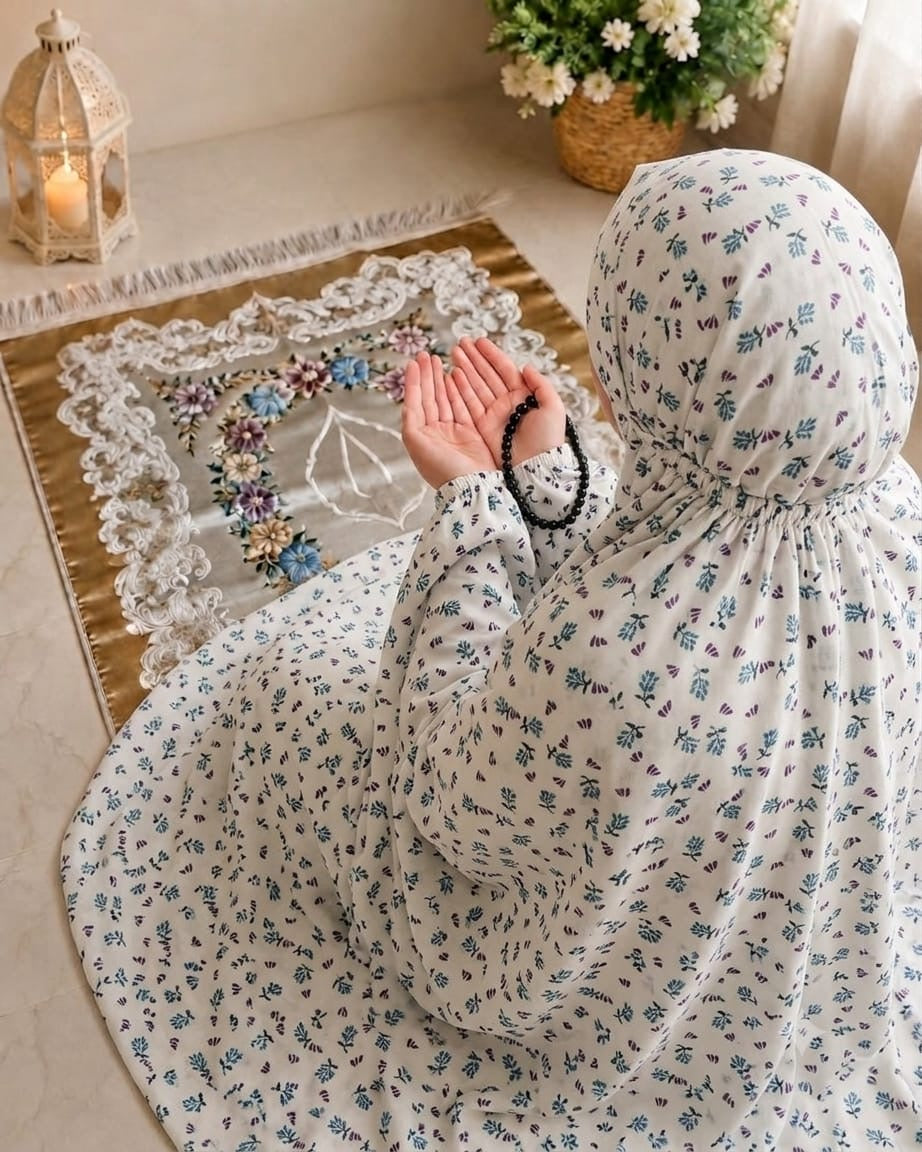 Printed Namaz Chaddar With Sleeves And Naqab 143