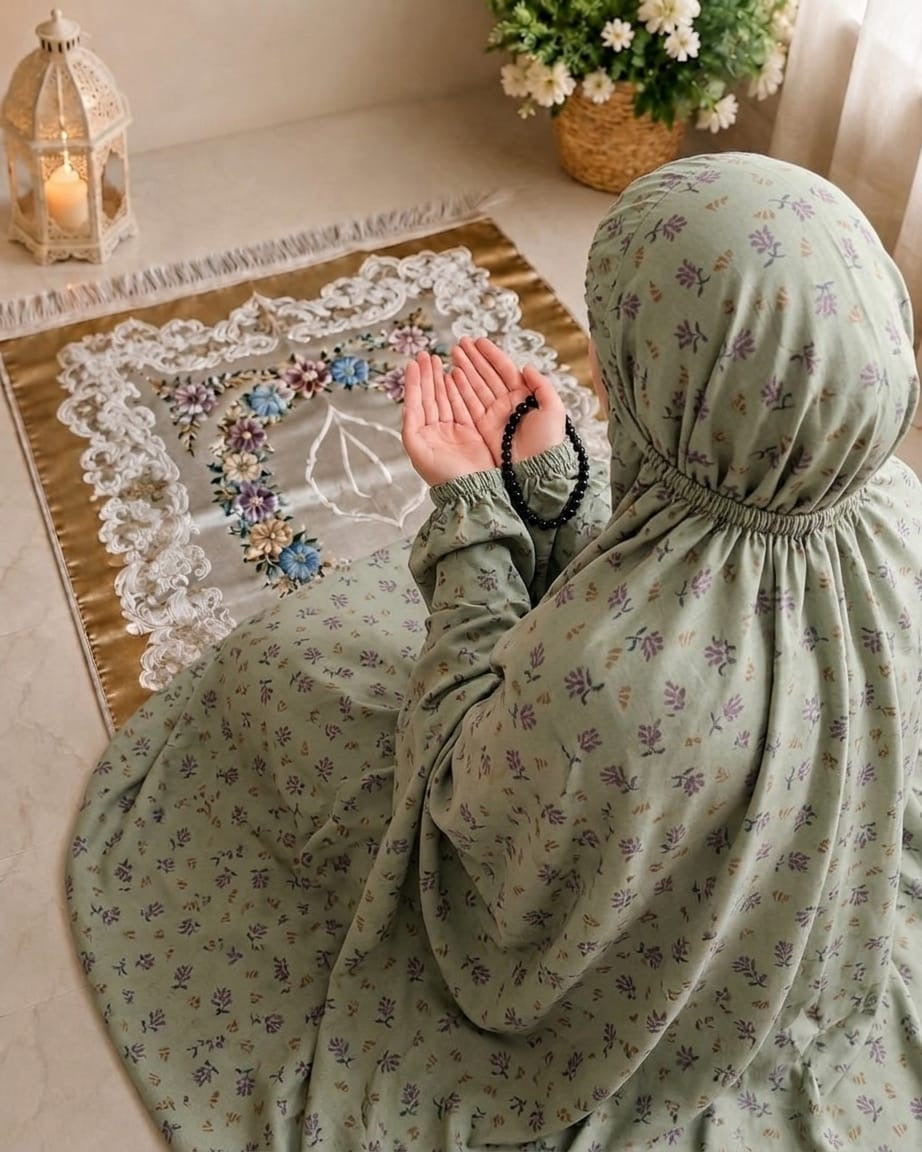 Printed Namaz Chaddar With Sleeves And Naqab 123