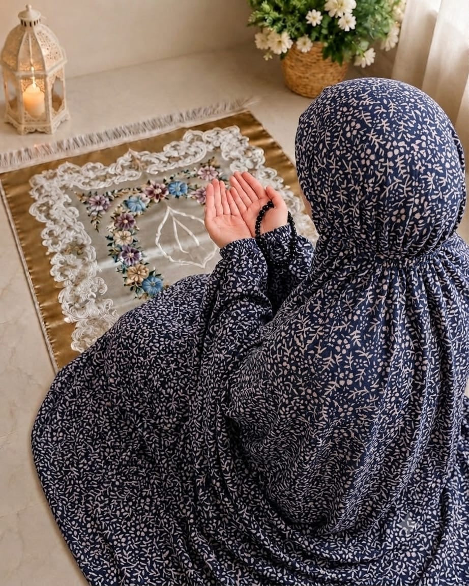 Printed Namaz Chaddar With Sleeves And Naqab 124