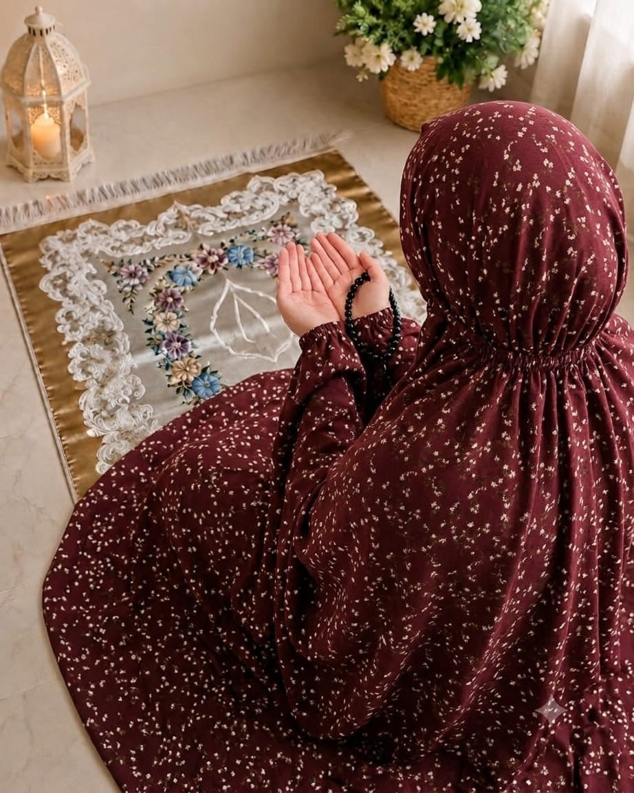 Printed Namaz Chaddar With Sleeves And Naqab 120