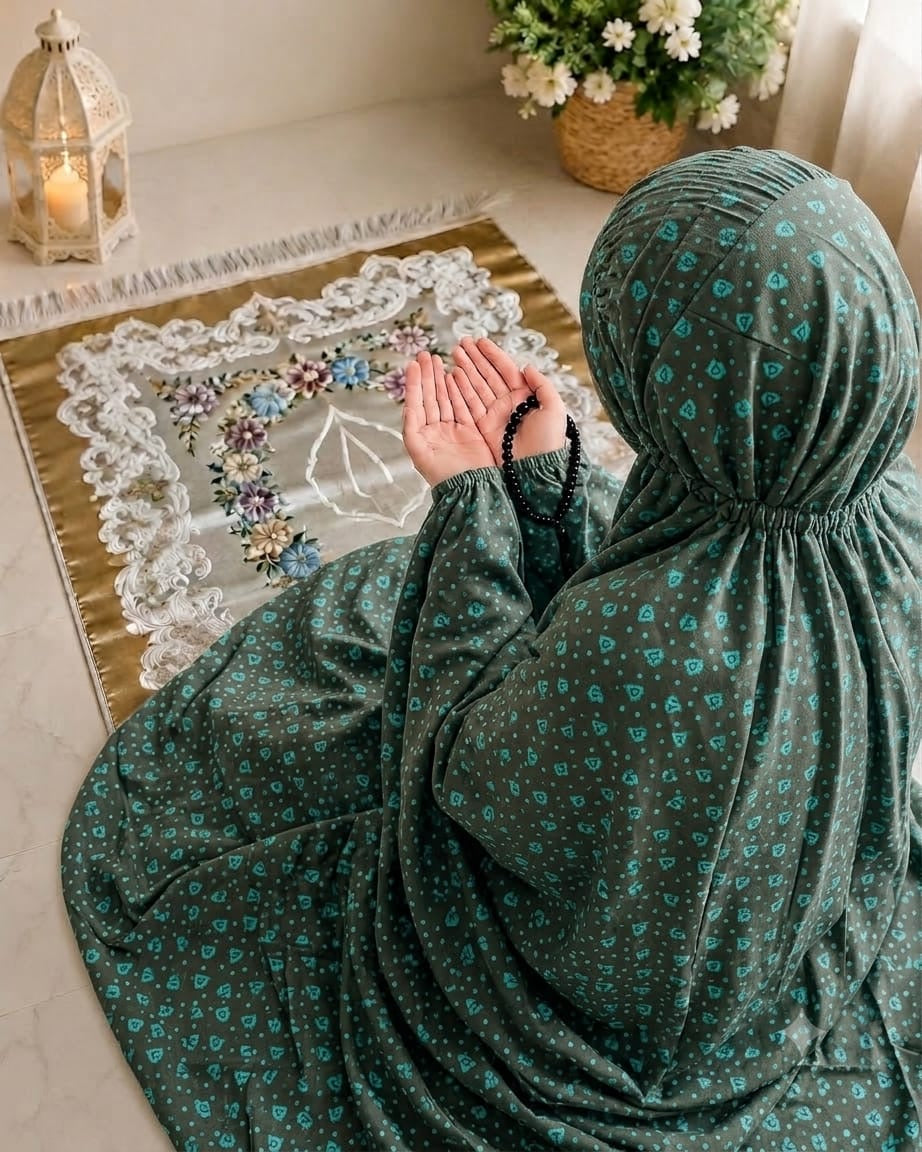 Printed Namaz Chaddar With Sleeves And Naqab 115