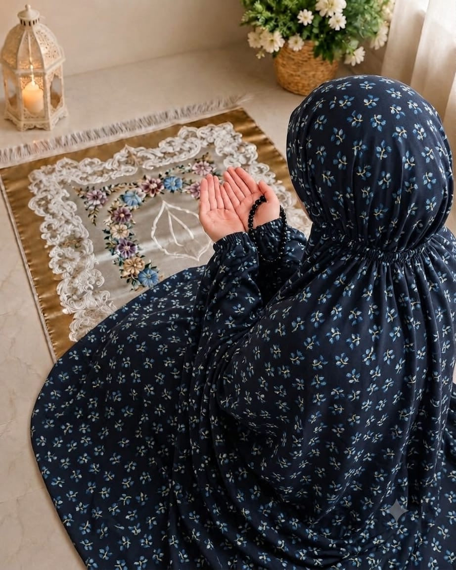 Printed Namaz Chaddar With Sleeves And Naqab 125