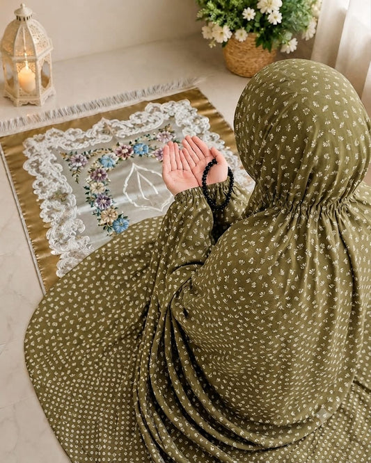 Printed Namaz Chaddar With Sleeves And Naqab 106