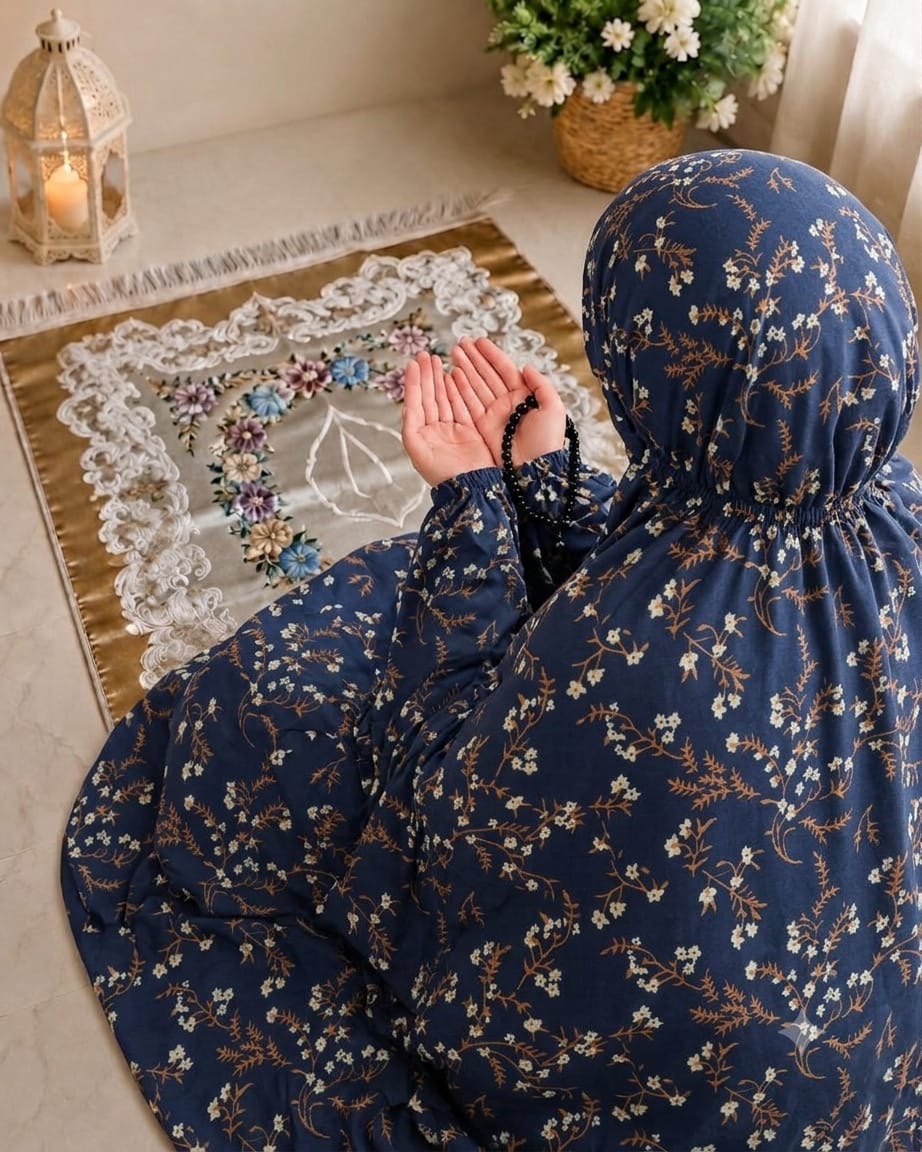 Printed Namaz Chaddar With Sleeves And Naqab 136