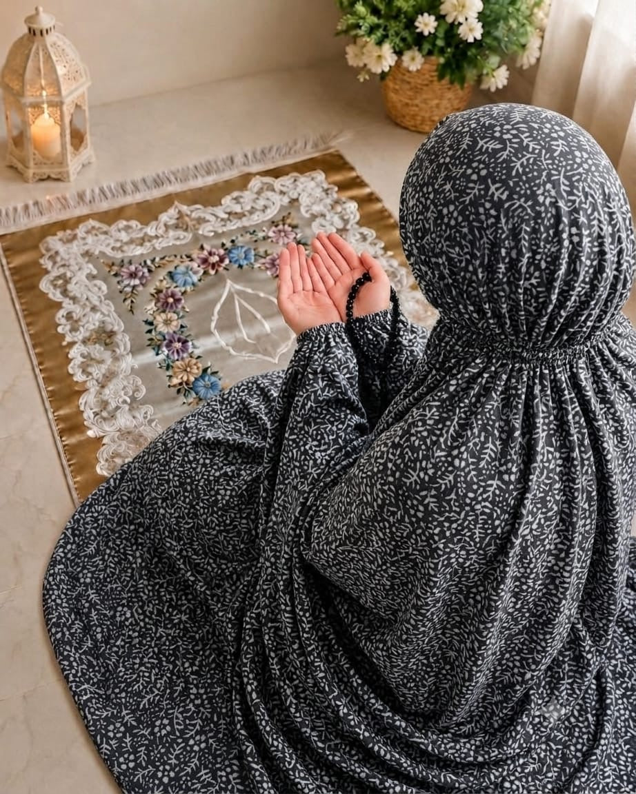 Printed Namaz Chaddar With Sleeves And Naqab 135