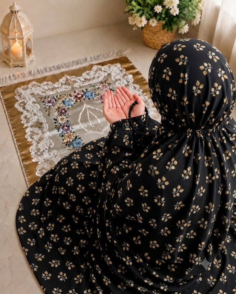Printed Namaz Chaddar With Sleeves And Naqab 122