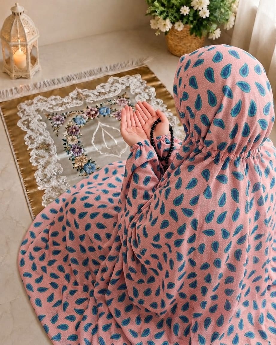 Printed Namaz Chaddar With Sleeves And Naqab 128