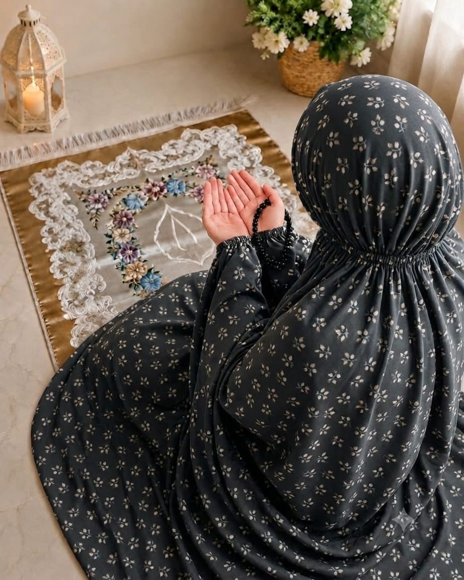 Printed Namaz Chaddar With Sleeves And Naqab 119