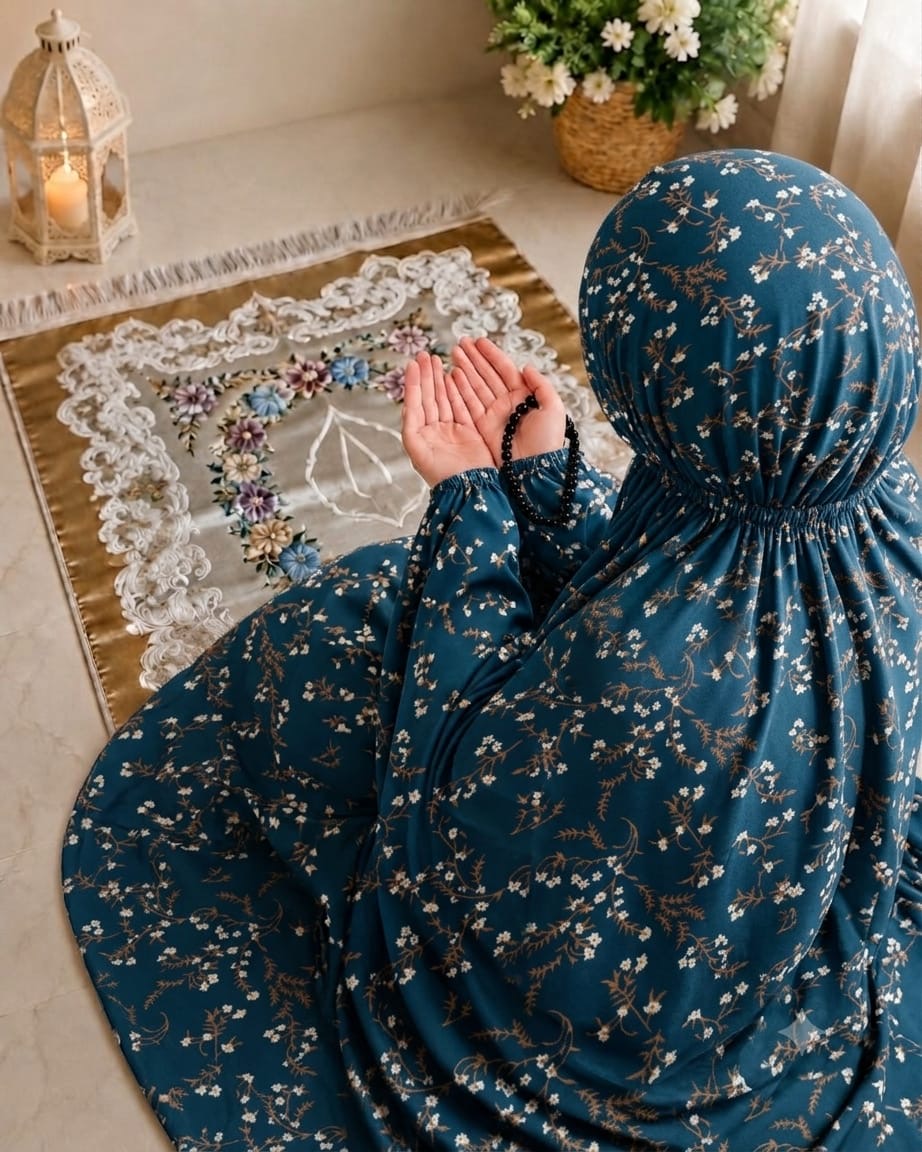 Printed Namaz Chaddar With Sleeves And Naqab 132