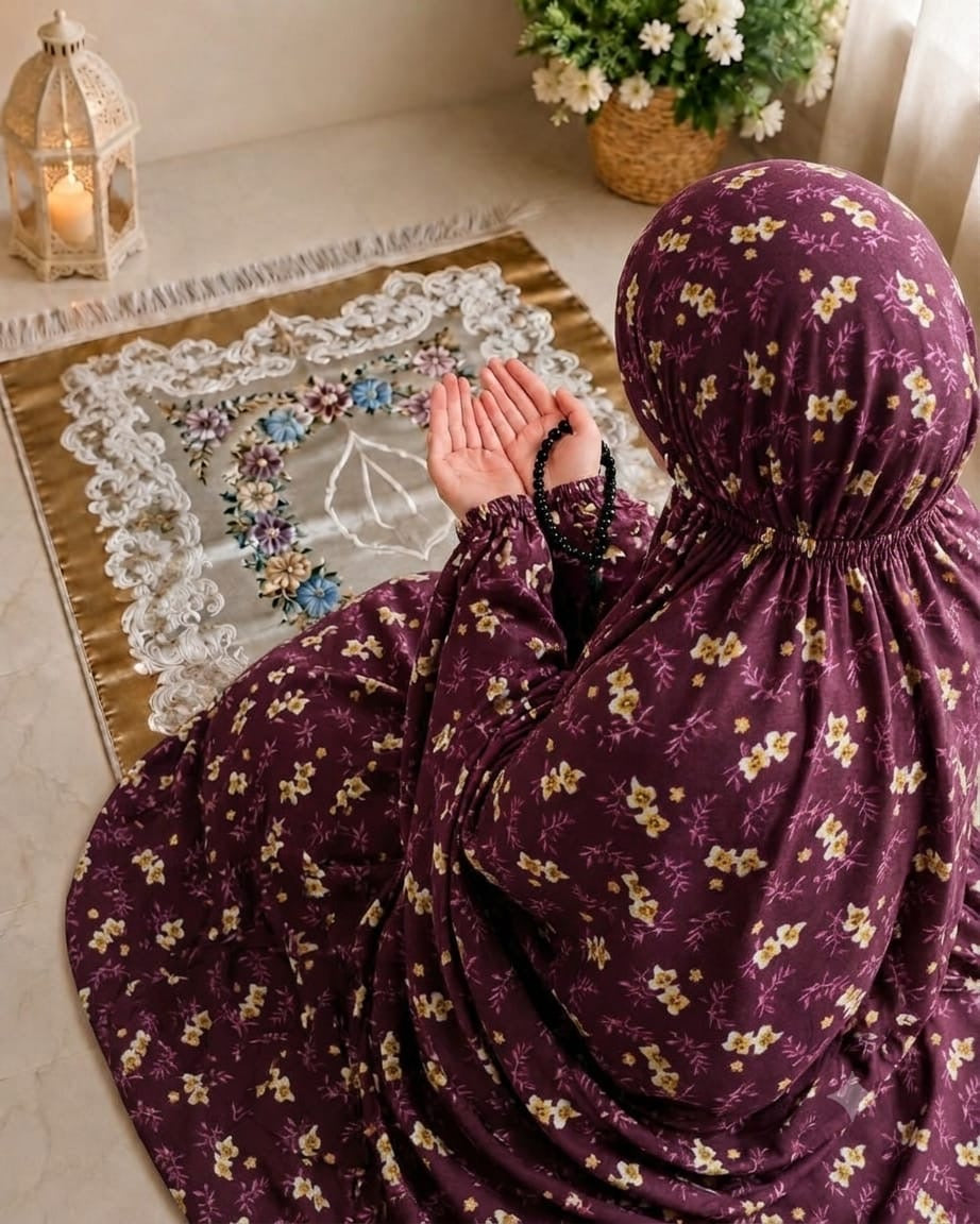 Printed Namaz Chaddar With Sleeves And Naqab 138