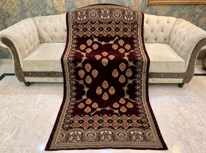 Premium Printed Velvet Shawl D-04 Mehroon