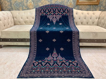 Premium Printed Velvet Shawl D-02 Zinc